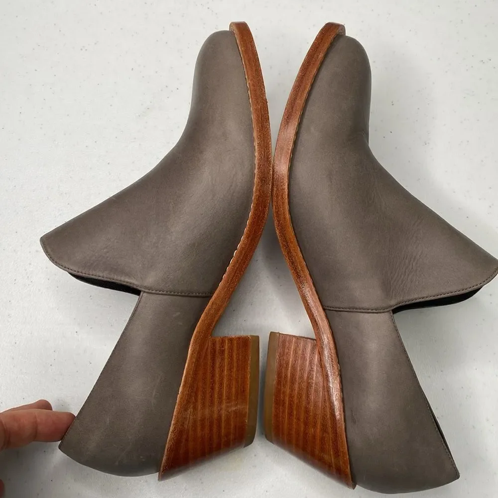 Fortress of Inca Madeline Leather Stacked Low Heel Bootie Shoe Slip-On Handmade